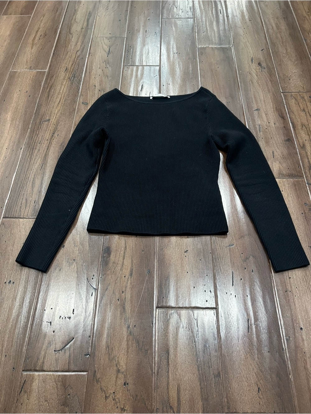 Abercrombie & Fitch Black Boat Neck Ribbed Sweater